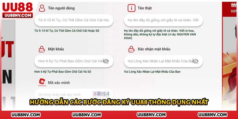 Hướng dẫn các bước đăng ký UU88 thông dụng nhất