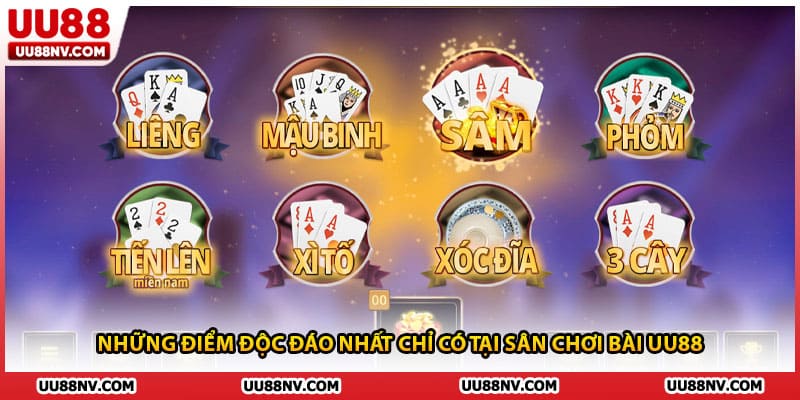 Những điểm độc đáo nhất chỉ có tại sân chơi bài UU88